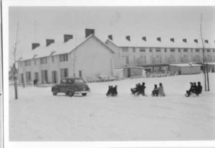 Historische winterfoto van de buurt